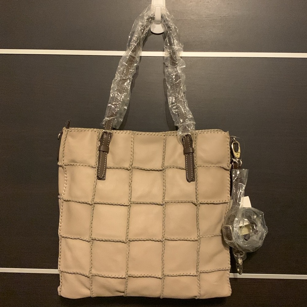 Gianni Conti Italian Leather Patchwork Tote - Picture 10 of 16